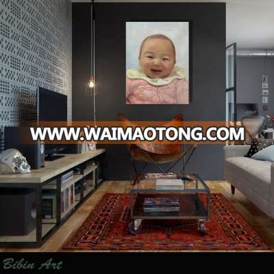 custom made canvas kids self oil painting from photo